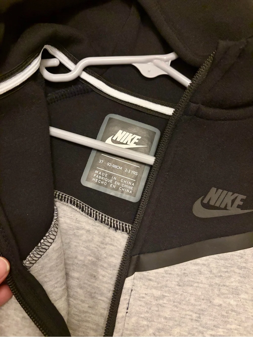 Nike Tech Toddler Black & Gray Colorblock Hoodie and Joggers Set